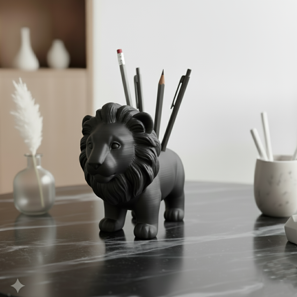 Lion Desk Organizer STL 3D Print Model 1 s1 2