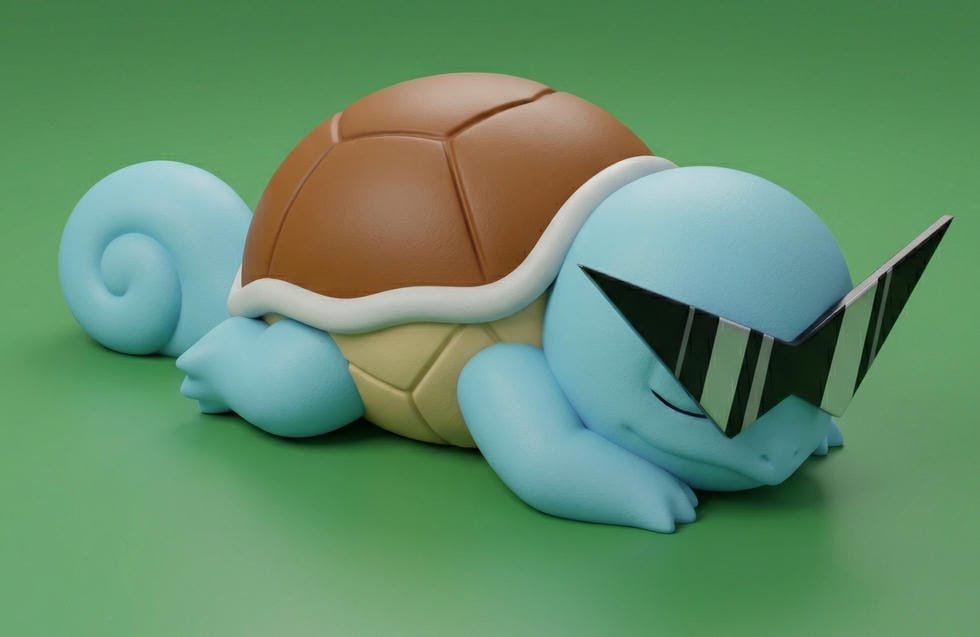 The Squirtle Sleeping Desk Series: #4 2 colored2 2