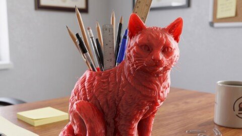 Sitting Cat Desk Organizer 3 cat