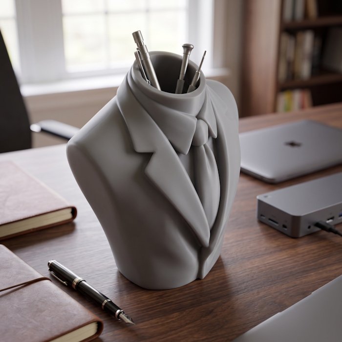 Businessman Bust Pen Holder 1 key 119