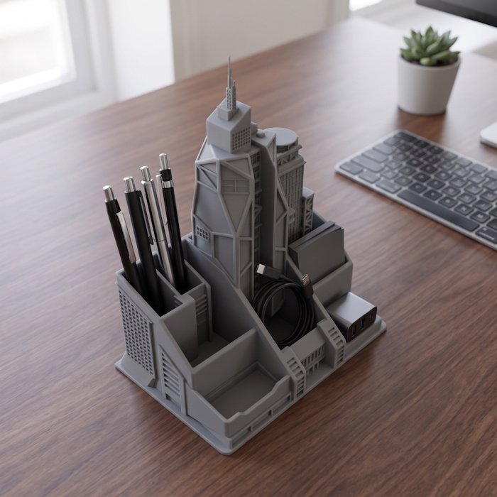 Futuristic Skyscraper Desk Organizer 1 key 43