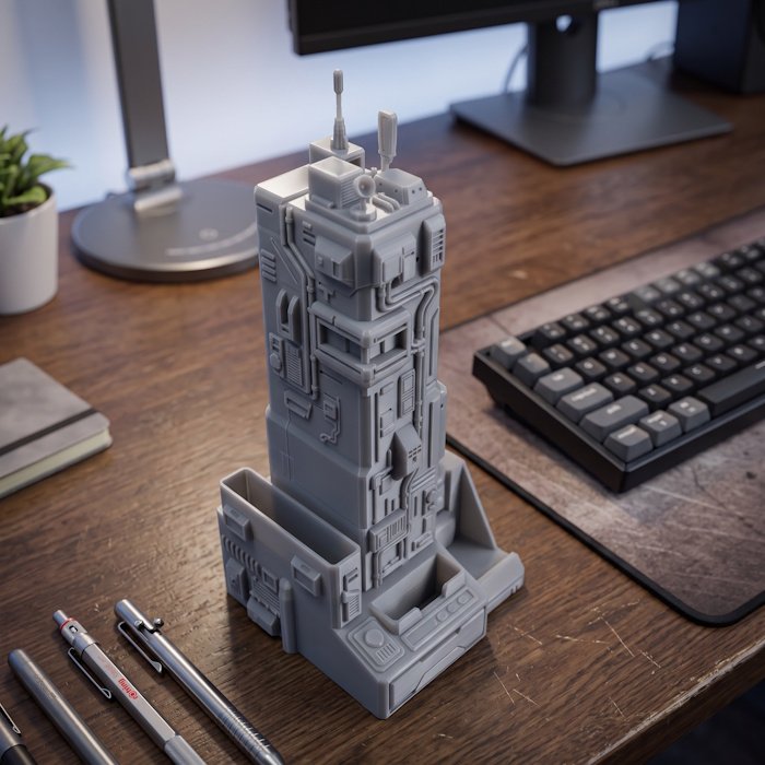 Sci-Fi Tower Desk Organizer 1 key 66