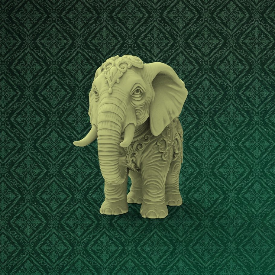 Ornate Elephant Desk Organizer 2 keyshot8.1061