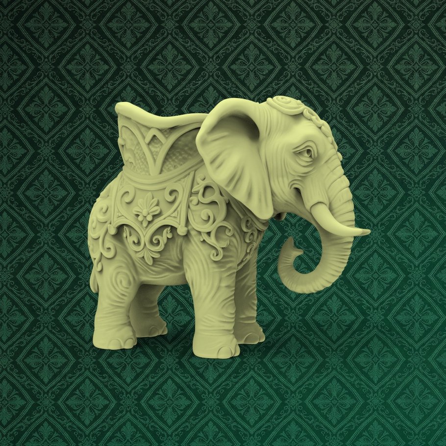 Ornate Elephant Desk Organizer 4 keyshot8.1063