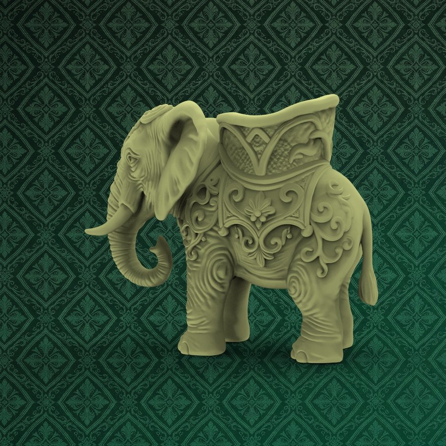 Ornate Elephant Desk Organizer 5 keyshot8.1064