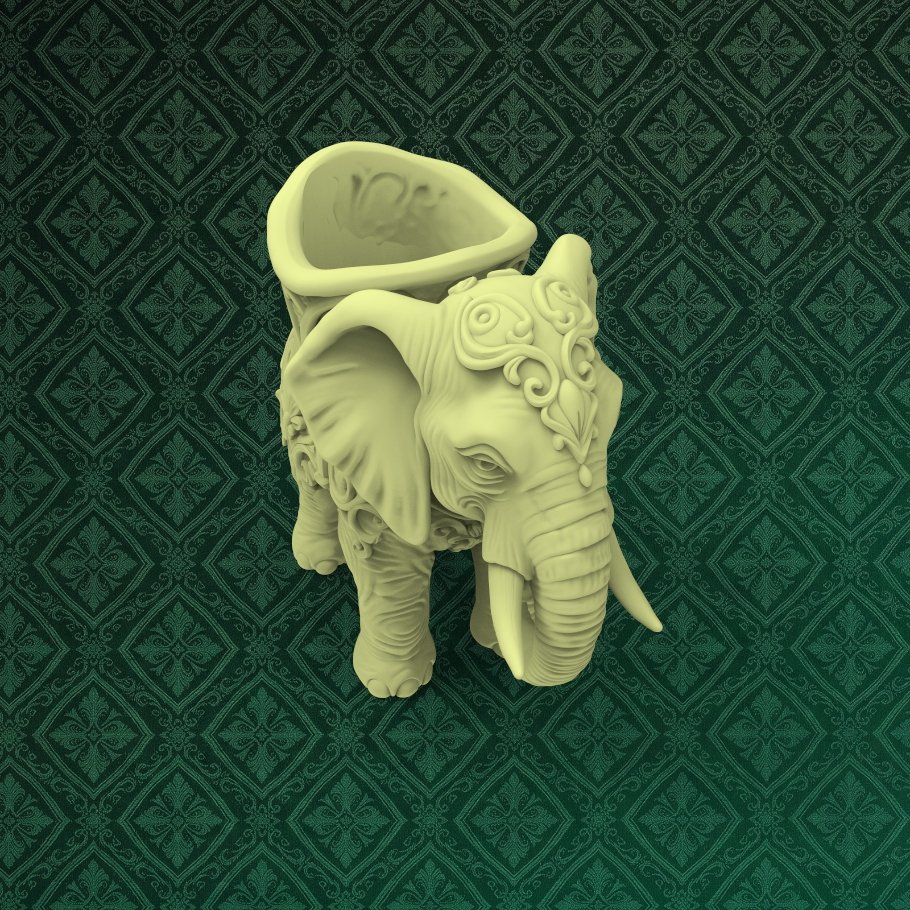 Ornate Elephant Desk Organizer 7 keyshot8.1066