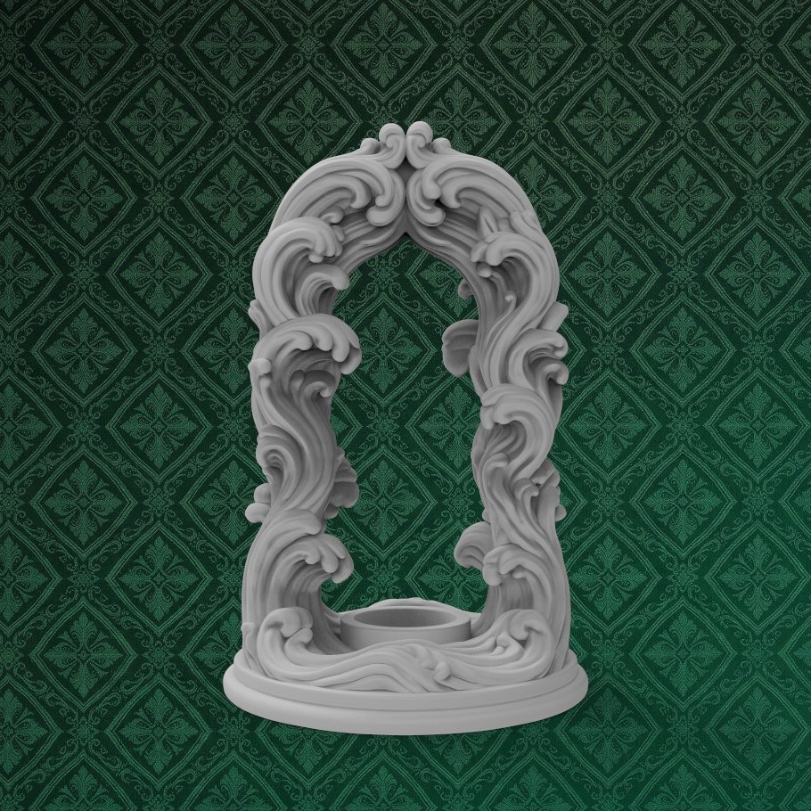 Baroque Wave Tea Light Candle Holder 2 keyshot8.1188