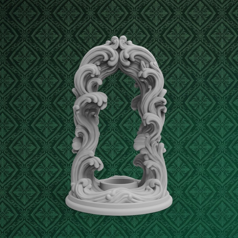 Baroque Wave Tea Light Candle Holder 3 keyshot8.1189