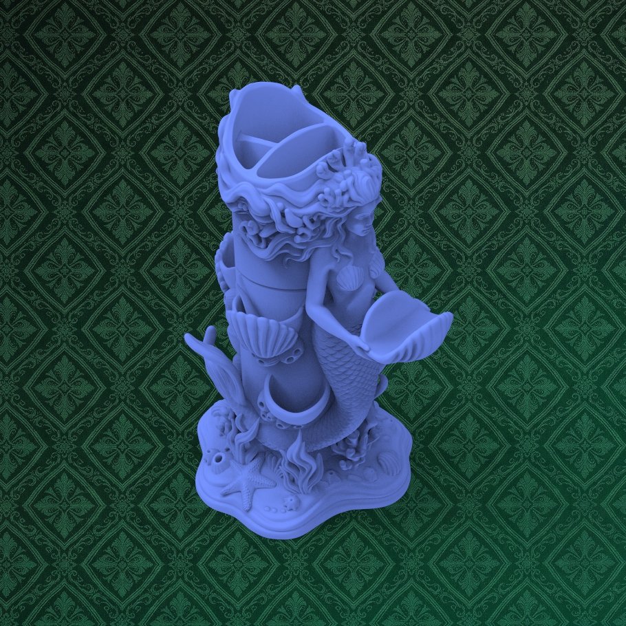 Mermaid Cute Pen Holder 8 keyshot8.1216