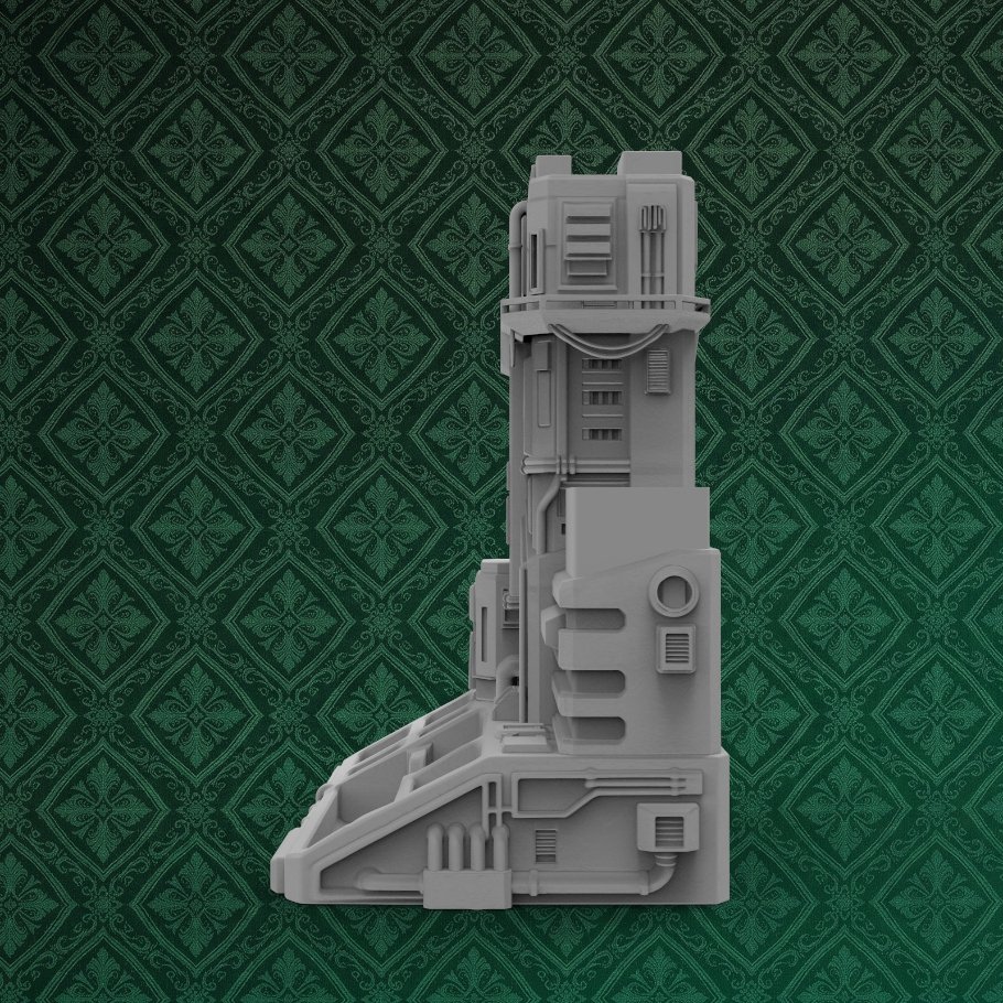 Sci-Fi Cyberpunk Desk Organizer 5 keyshot8.1220
