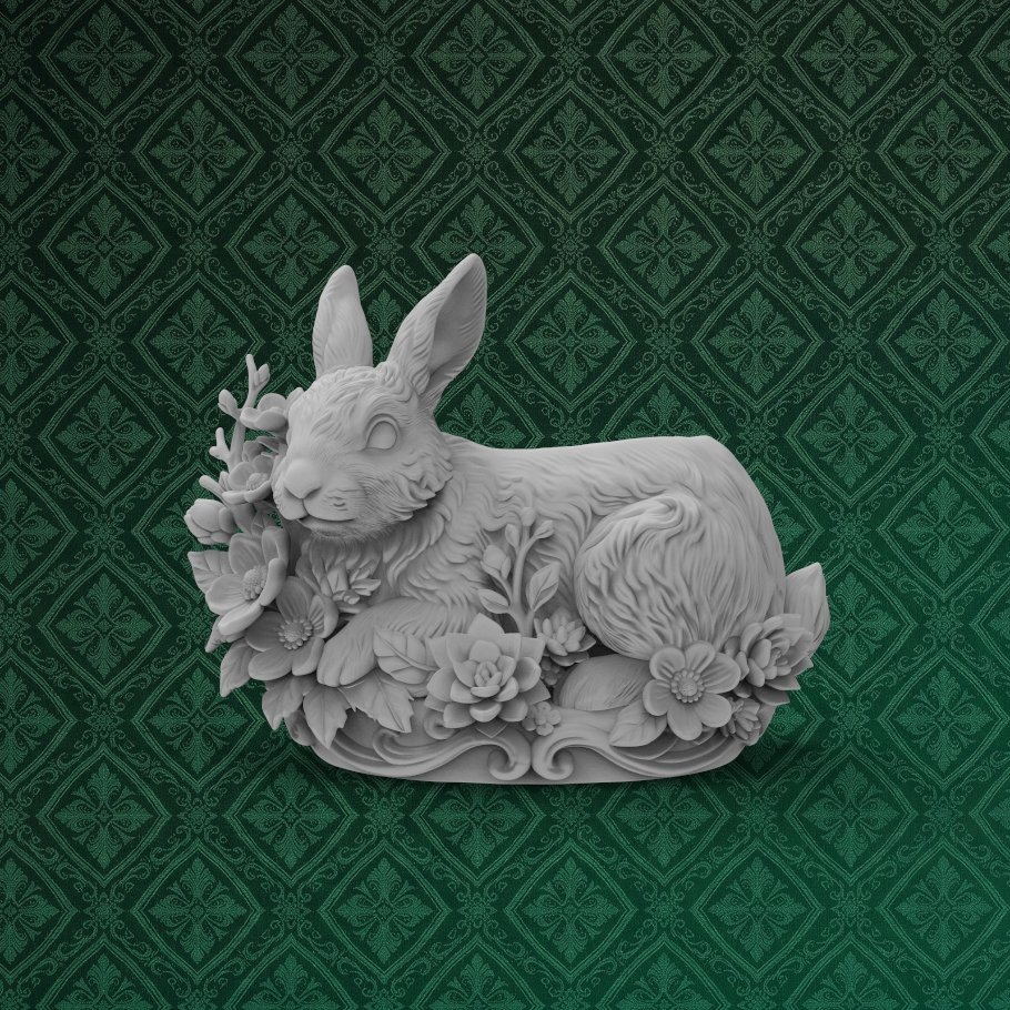 Floral Bunny Desk Organizer 2 keyshot8.1293