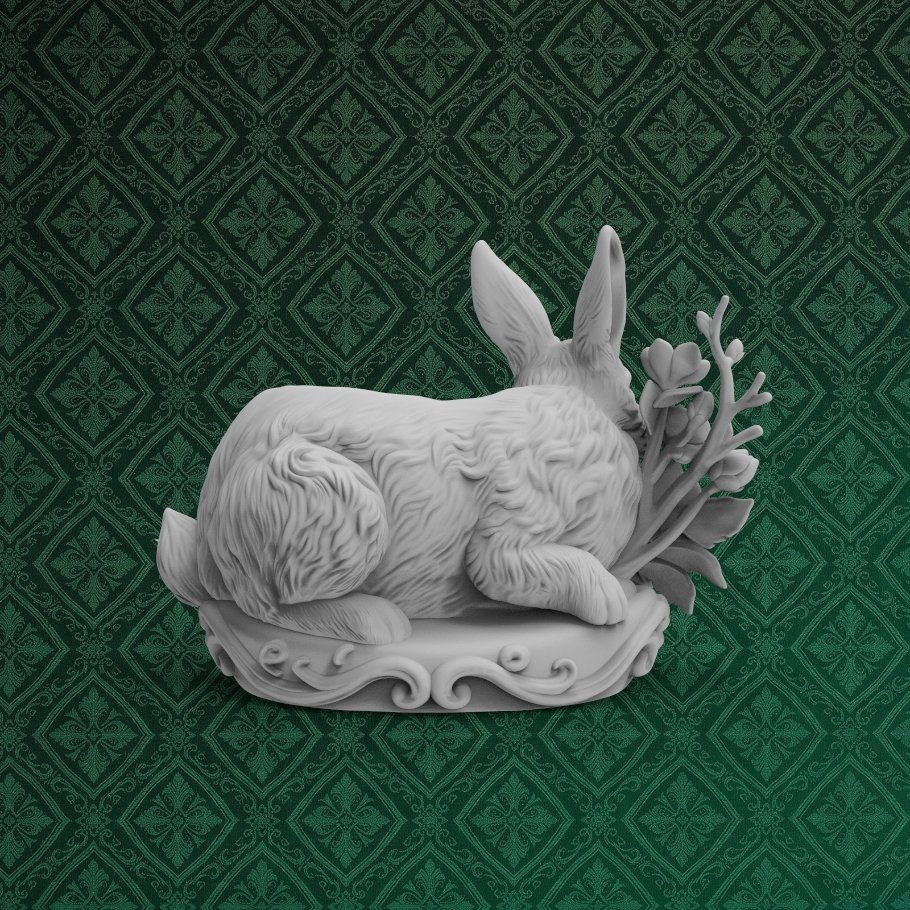 Floral Bunny Desk Organizer 3 keyshot8.1294