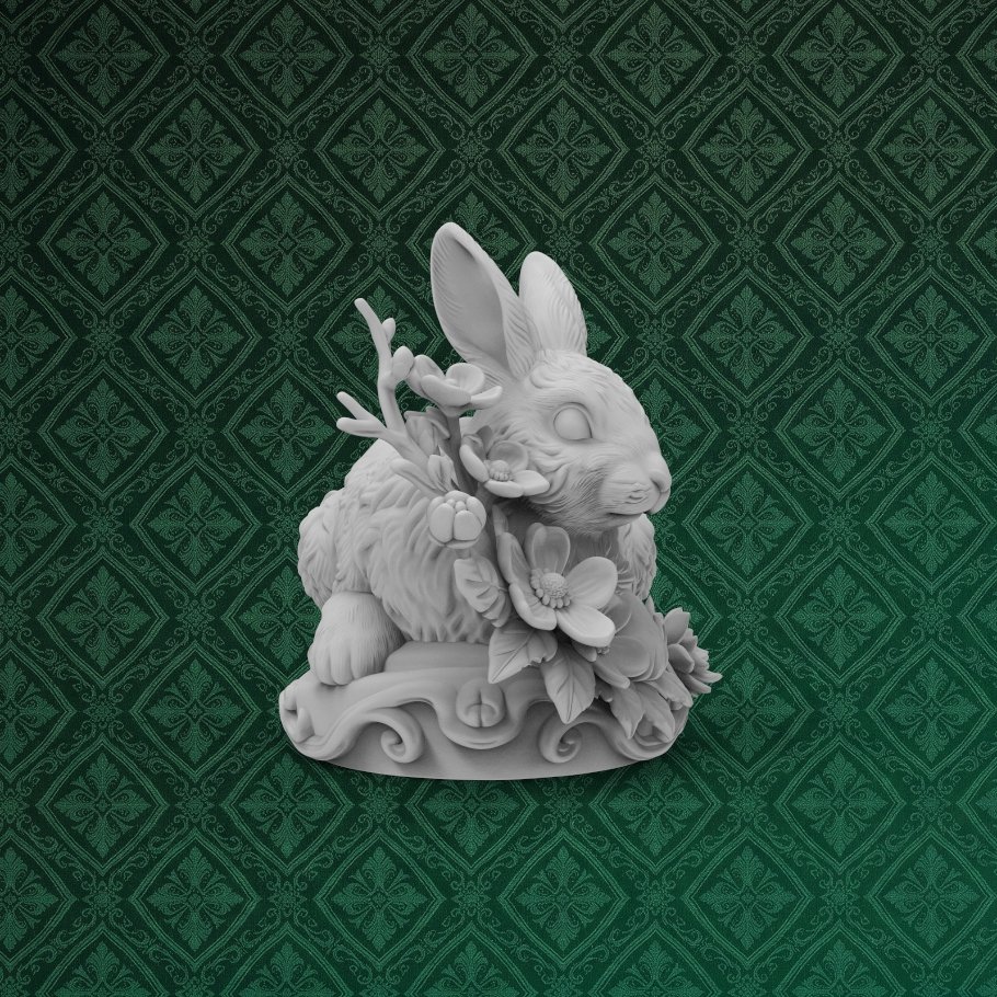Floral Bunny Desk Organizer 4 keyshot8.1295