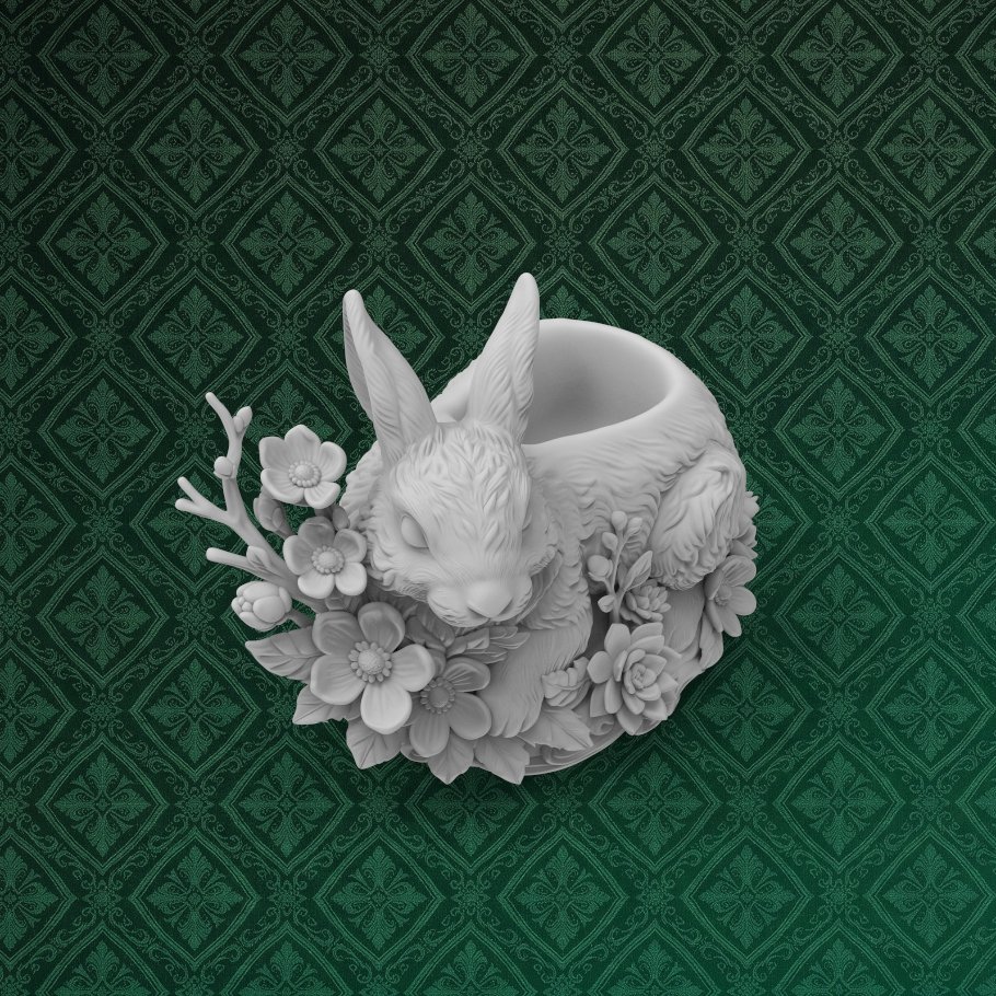 Floral Bunny Desk Organizer 7 keyshot8.1299