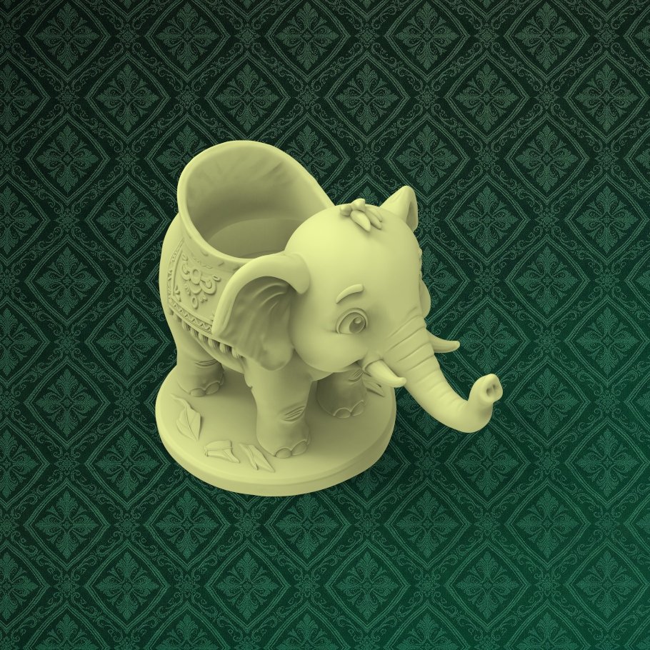Cute Elephant Desk Organizer 7 keyshot8.1305