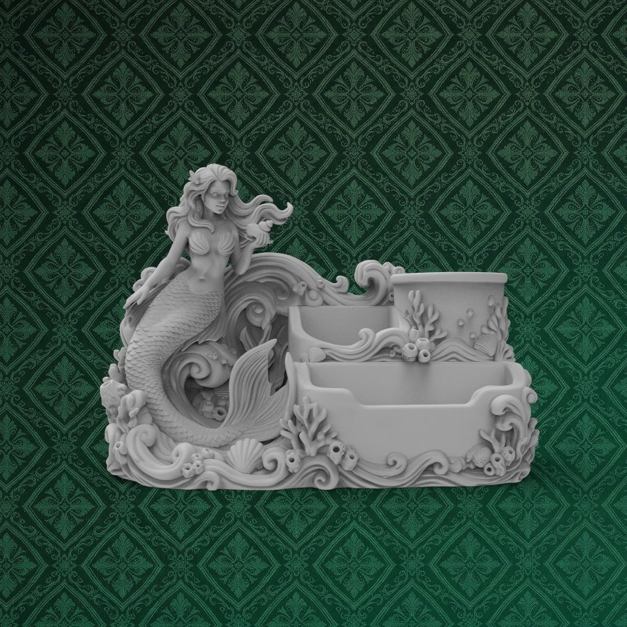 Mermaid Pen Holder & Desk Organizer 2 keyshot8.228