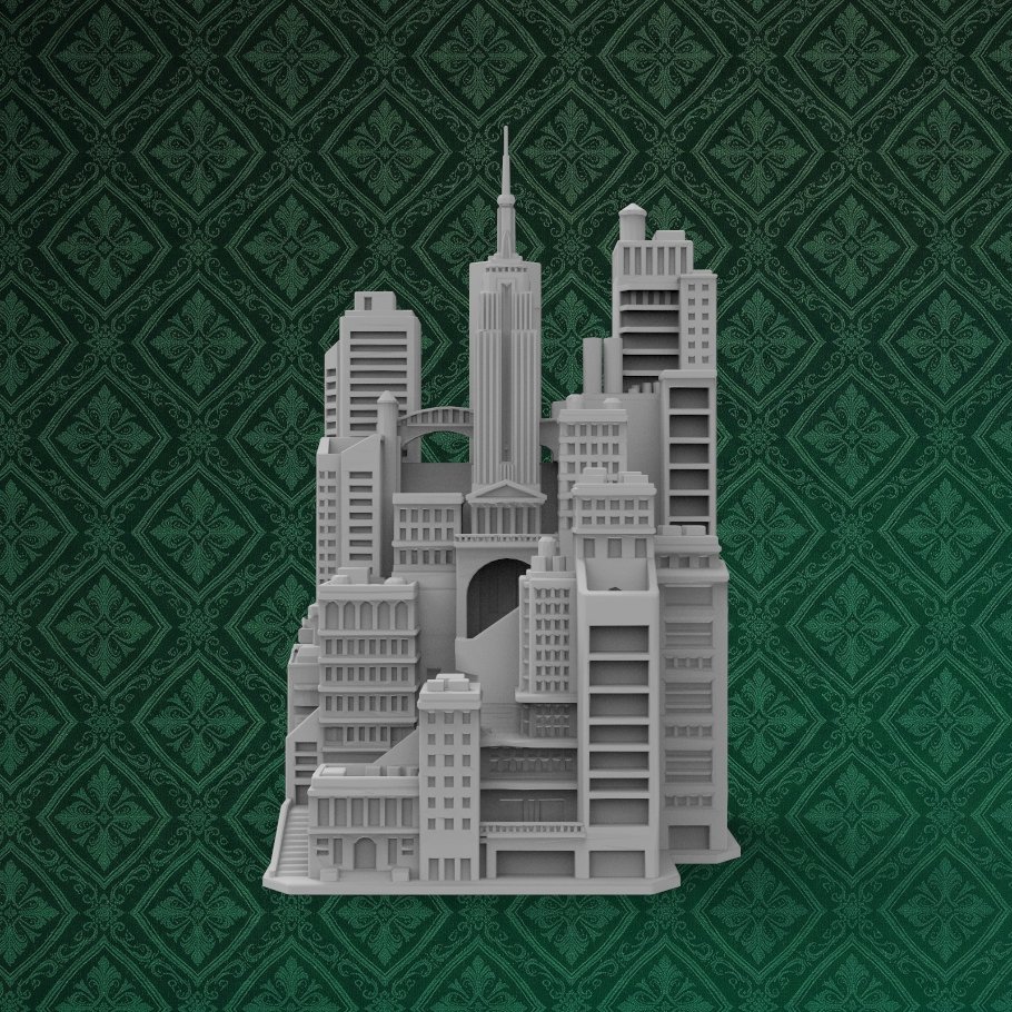 Cityscape Desk Ornament 2 keyshot8.549