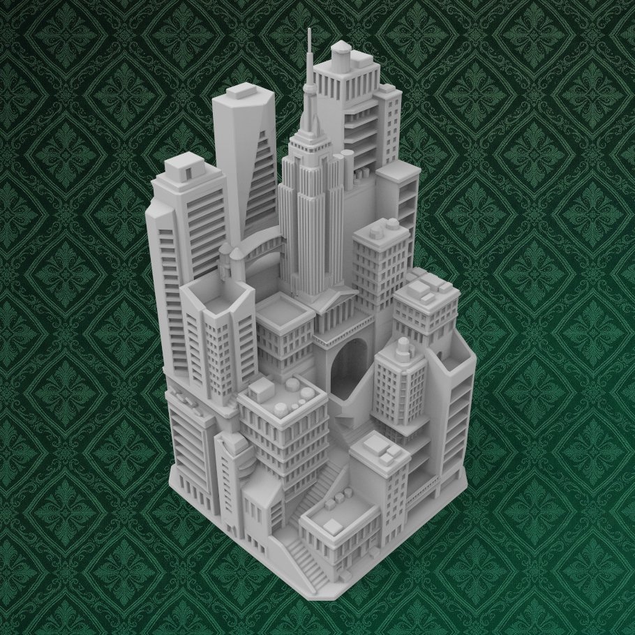 Cityscape Desk Ornament 7 keyshot8.554