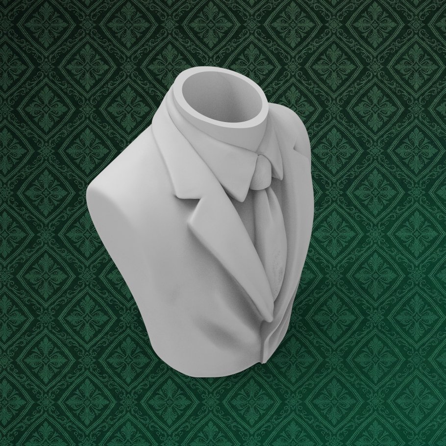 Businessman Bust Pen Holder 7 keyshot8.591