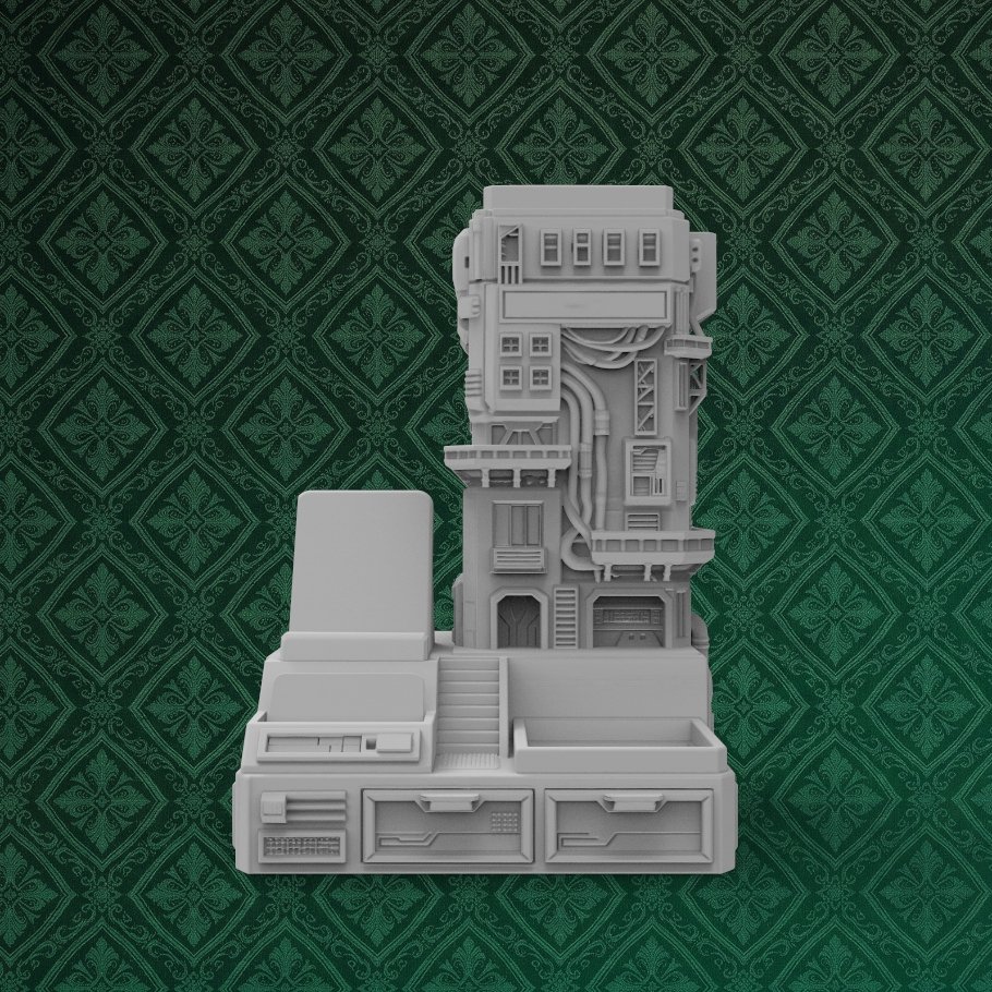 Futuristic Cyberpunk Building Caddy 2 keyshot8.673