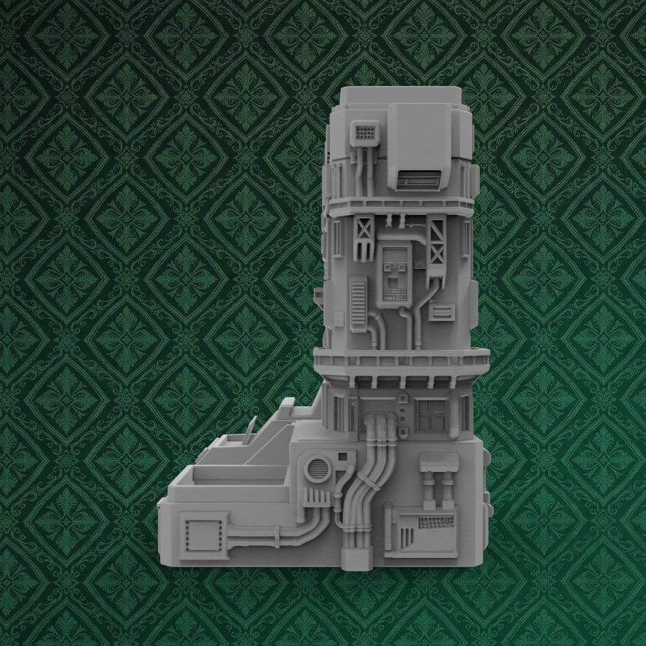 Futuristic Cyberpunk Building Caddy 5 keyshot8.676