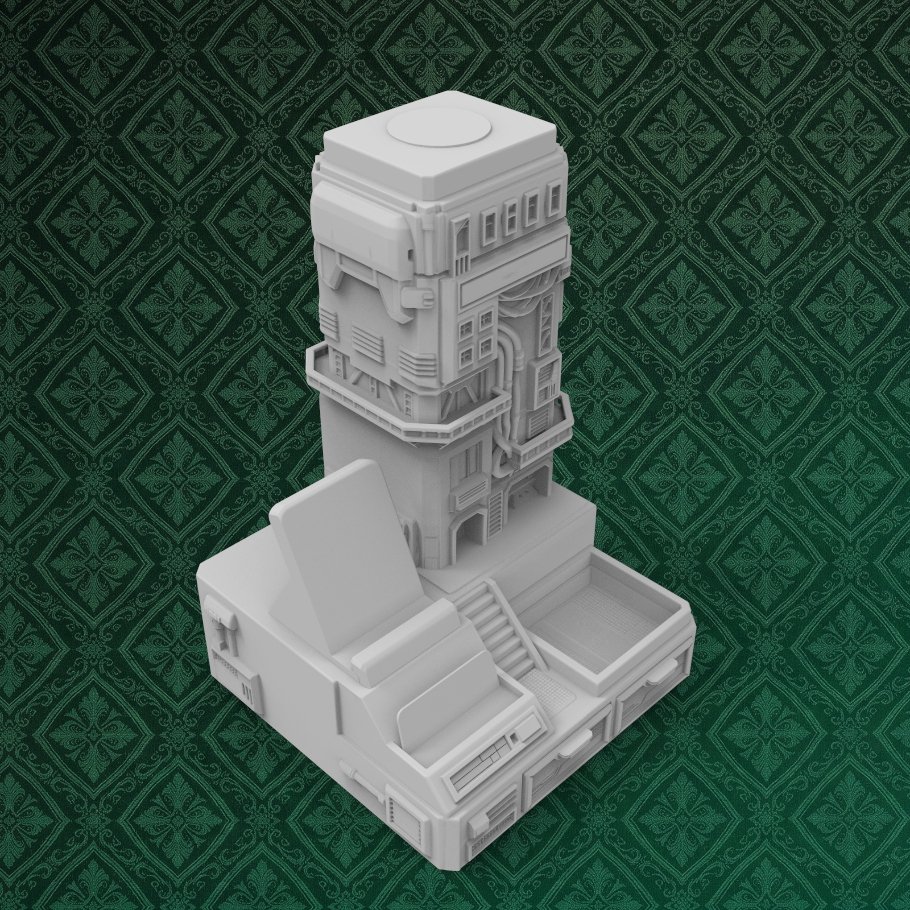 Futuristic Cyberpunk Building Caddy 7 keyshot8.678