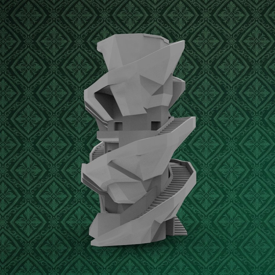 Brutalist Spiral Desk Organizer 5 keyshot8.718