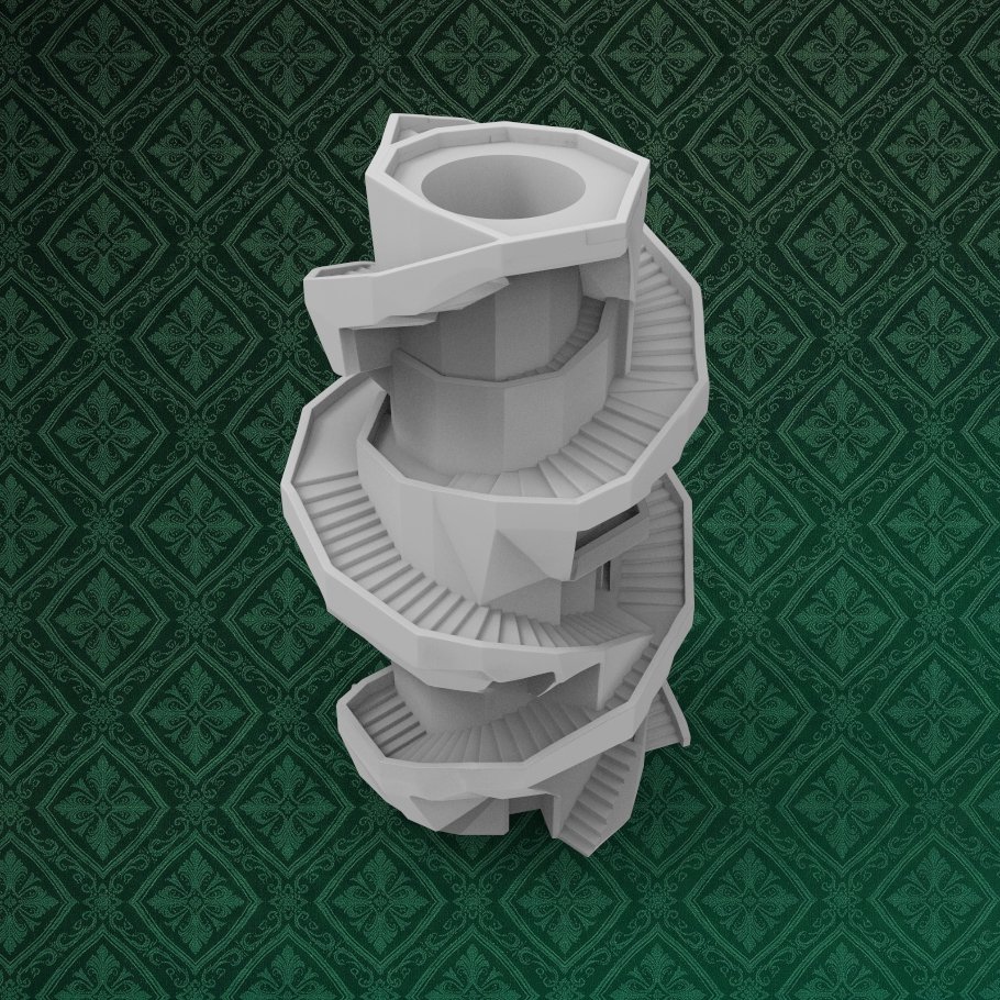 Brutalist Spiral Desk Organizer 7 keyshot8.720