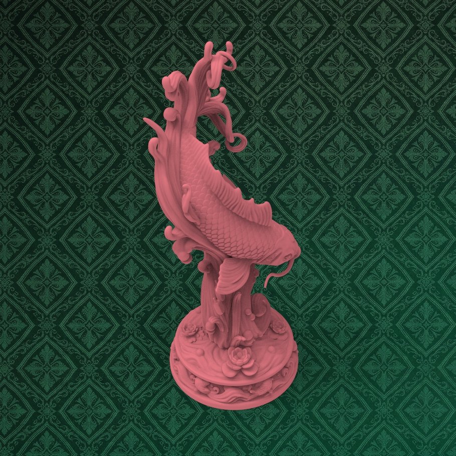 Koi Fish Statue 7 keyshot8.738