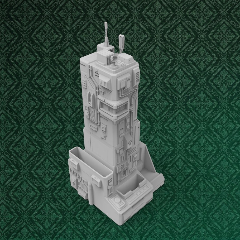 Sci-Fi Tower Desk Organizer 7 keyshot8.930