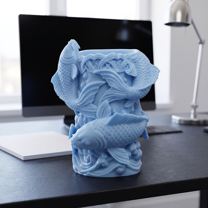 Artistic Koi Fish Desk Storage 1 key 14