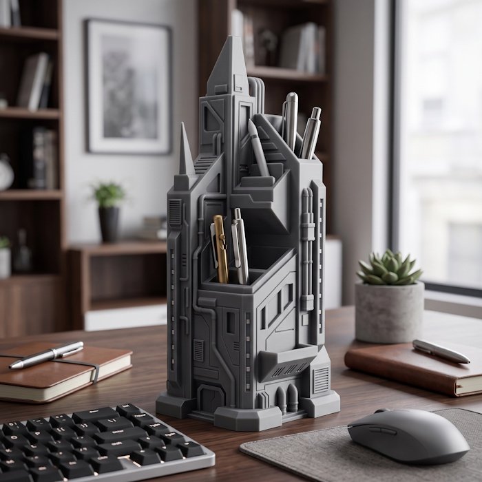 Executive Cyberpunk Tower Desk Organizer 2 key 20