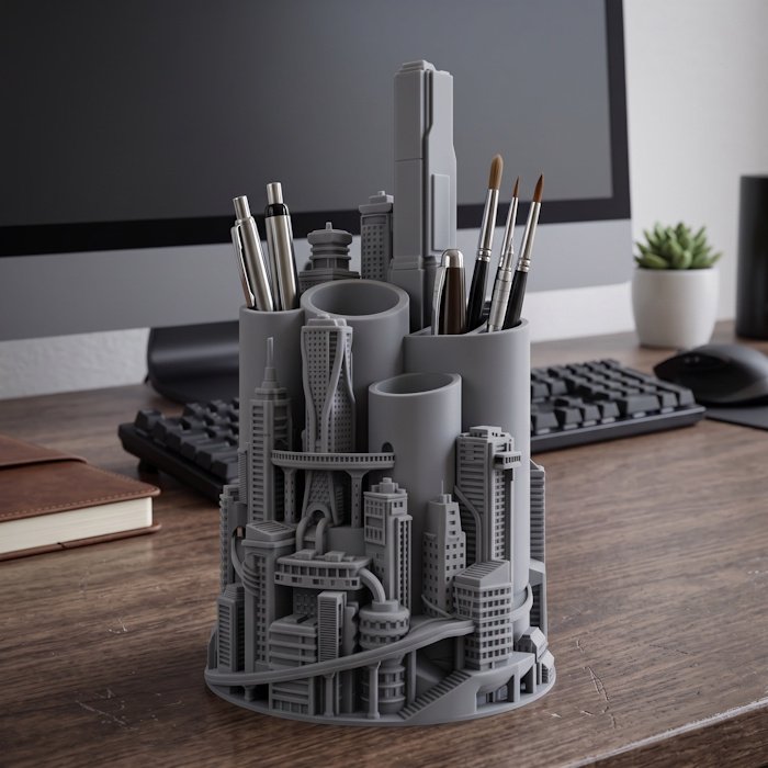Futuristic Cityscape Office Organizer 1 key 28