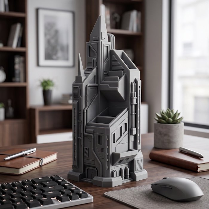 Executive Cyberpunk Tower Desk Organizer 1 key0 2