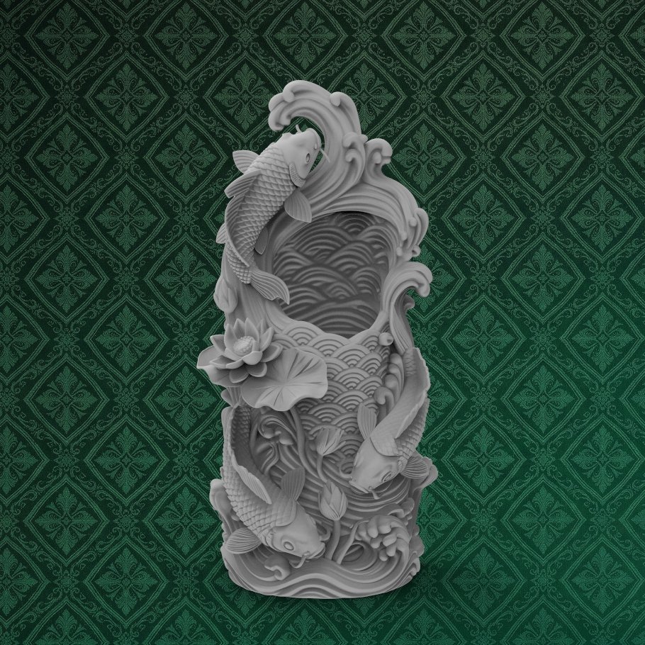 Koi Fish Desk Organizer 2 keyshot8.1415