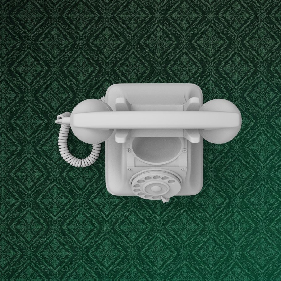 Vintage Rotary Telephone Holder 6 keyshot8.1471