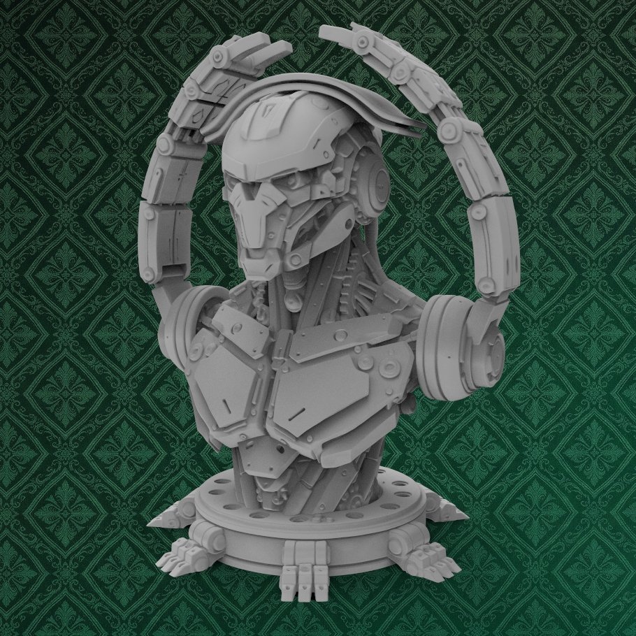 Sci-Fi Cyborg Headphone Stand 2 keyshot8.1522
