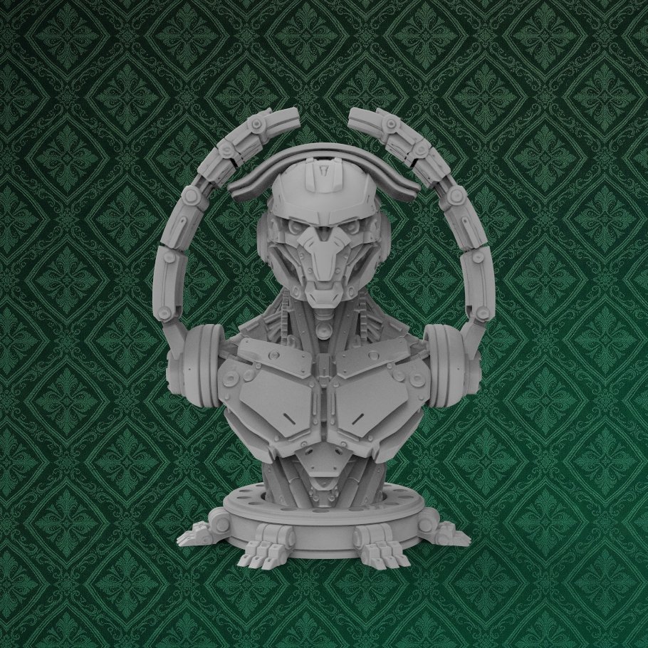 Sci-Fi Cyborg Headphone Stand 3 keyshot8.1523