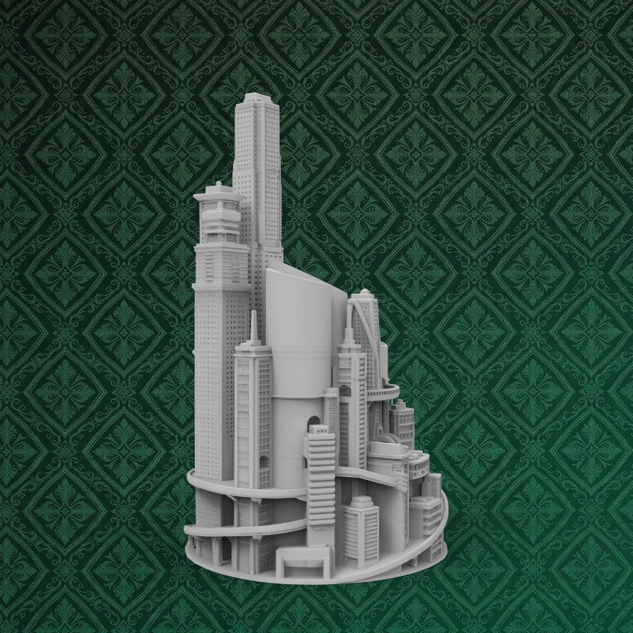 Futuristic Cityscape Office Organizer 4 keyshot8.340