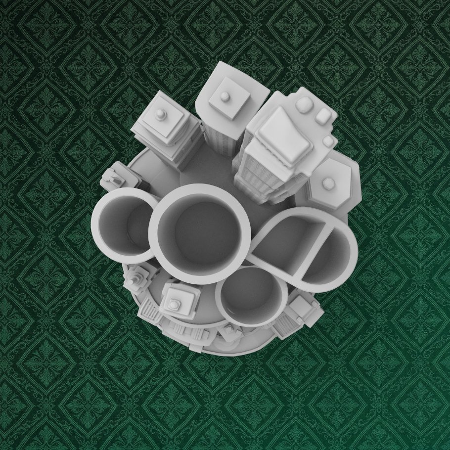 Futuristic Cityscape Office Organizer 6 keyshot8.342