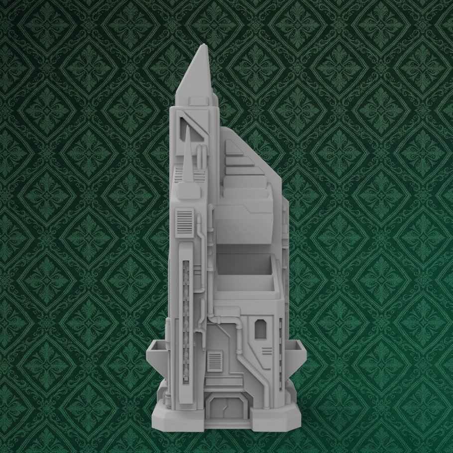Executive Cyberpunk Tower Desk Organizer 3 keyshot8.399