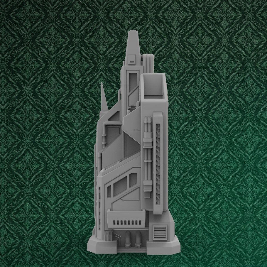Executive Cyberpunk Tower Desk Organizer 6 keyshot8.402