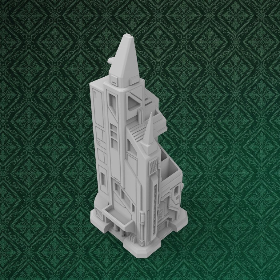 Executive Cyberpunk Tower Desk Organizer 8 keyshot8.405