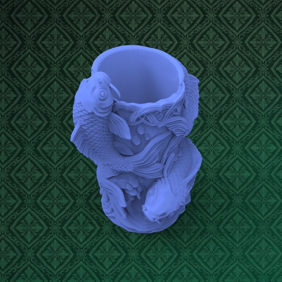 Artistic Koi Fish Desk Storage 7 keyshot8.441