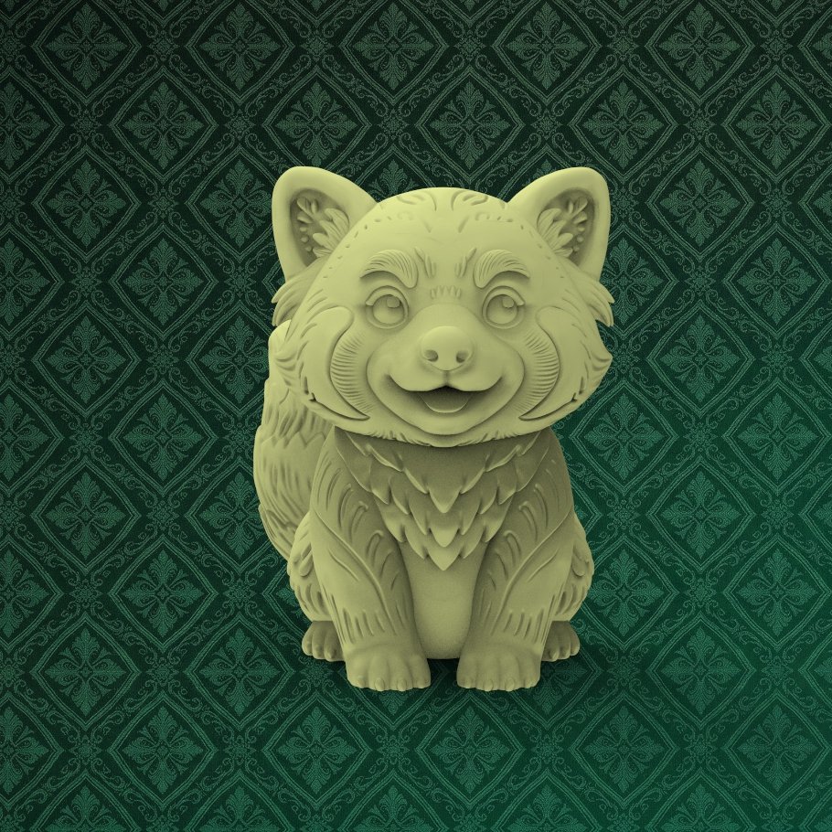 Cute Dog Figurine 2 keyshot8.442