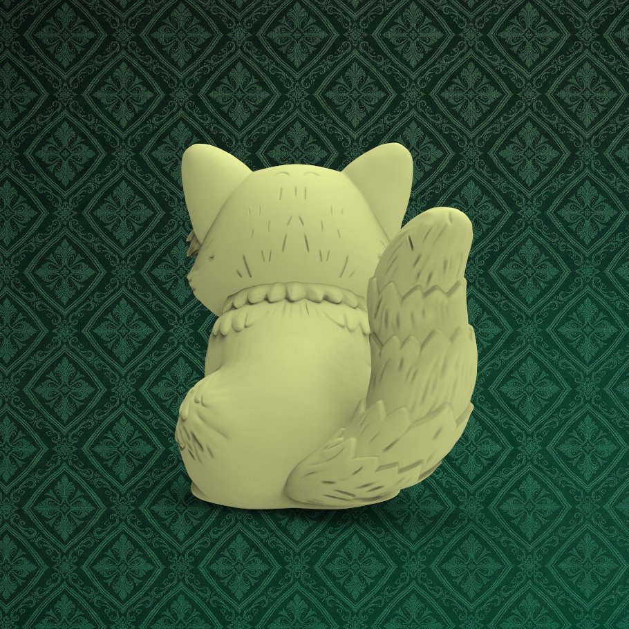 Cute Dog Figurine 3 keyshot8.443