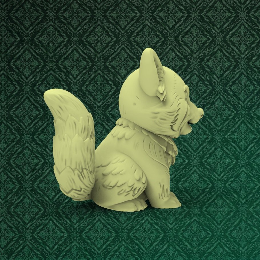 Cute Dog Figurine 4 keyshot8.444
