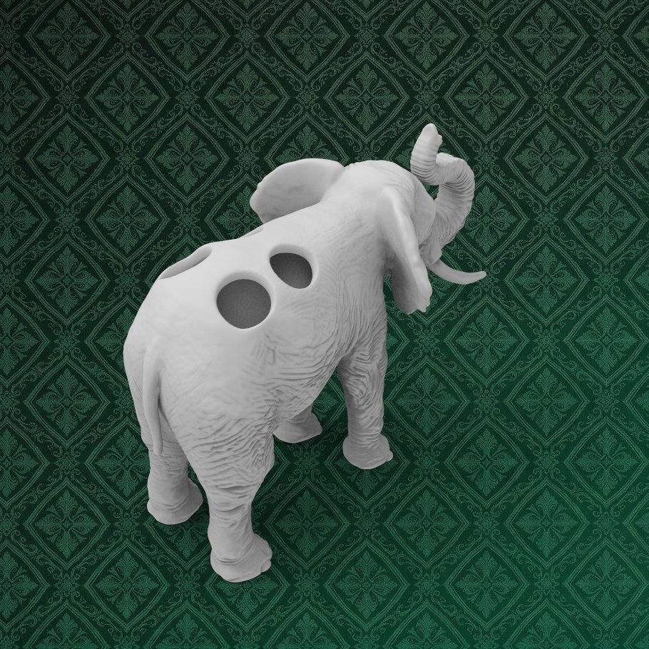 Elephant Desk Pen Holder 7 keyshot8.459