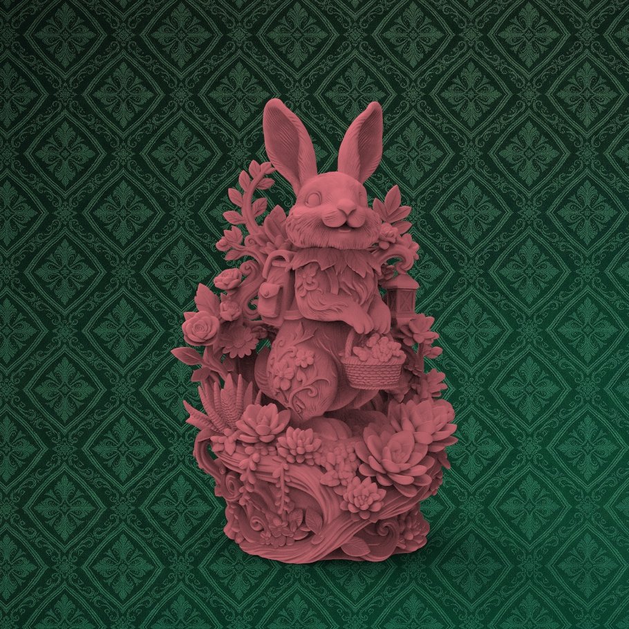 Garden Bunny Statue 2 keyshot8.493