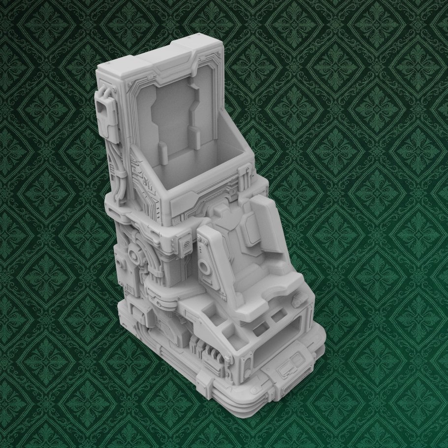 Cyberpunk High-Rise Megastructure Desk Station 7 keyshot8.517